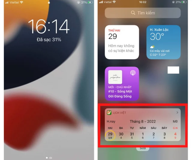4 bước xem lịch âm ngay tại màn hình khoá của iPhone