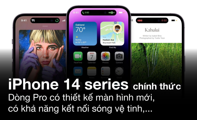 iPhone 14 series chính thức: Dòng Pro có thiết kế màn hình mới, có khả năng kết nối sóng vệ tinh,…