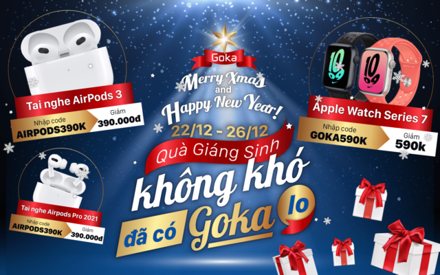 Goka có đa dạng quà tặng công nghệ dịp Giáng Sinh – Tặng ngay code giảm giá khi mua hàng